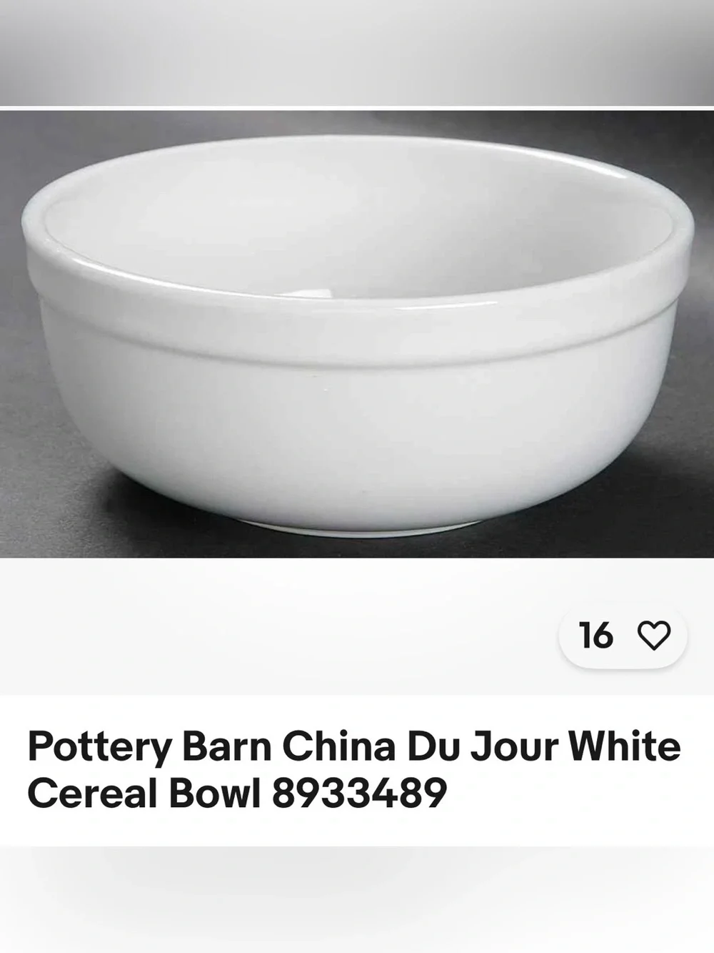 Pottery Barn China Du Jour white  Cereal Bowl - set of 4